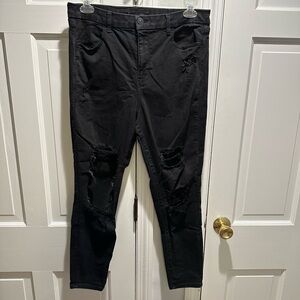 American eagle black ripped jeans